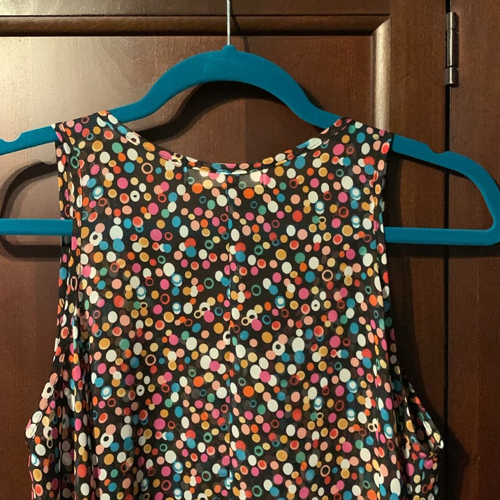 Sketchbook Sleeveless Sheer Full Flowing Top Ladies Summer Very Colorful